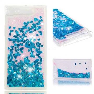 Dynamic Liquid Glitter Quicksand Sequins TPU Phone Case for Sony Xperia XZ1 - Blue