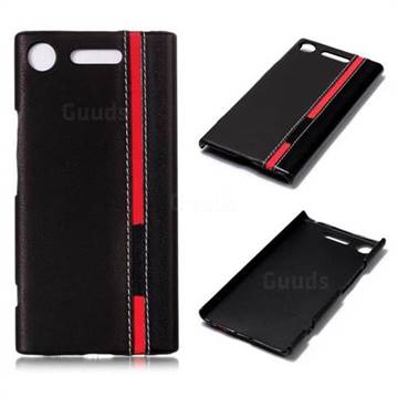 Stitching Leather Coated Plastic Back Cover for Sony Xperia XZ1 - Black