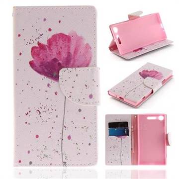 Purple Orchid PU Leather Wallet Case for Sony Xperia XZ1