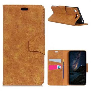 MURREN Luxury Retro Classic PU Leather Wallet Phone Case for Sony Xperia XZ1 - Yellow