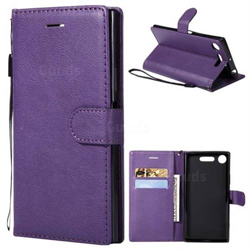 Retro Greek Classic Smooth PU Leather Wallet Phone Case for Sony Xperia XZ1 - Purple