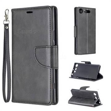 Classic Sheepskin PU Leather Phone Wallet Case for Sony Xperia XZ1 - Black