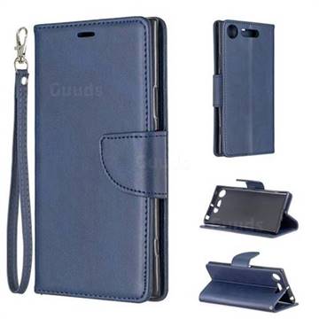Classic Sheepskin PU Leather Phone Wallet Case for Sony Xperia XZ1 - Blue