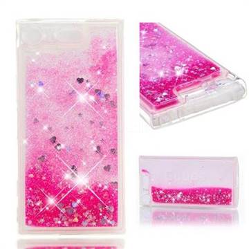 Dynamic Liquid Glitter Quicksand Sequins TPU Phone Case for Sony Xperia XZ1 Compact - Rose
