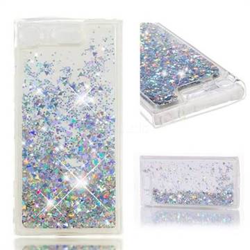Dynamic Liquid Glitter Quicksand Sequins TPU Phone Case for Sony Xperia XZ1 Compact - Silver