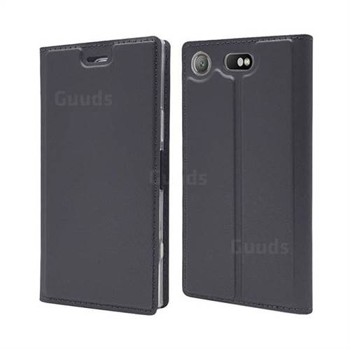 Ultra Slim Card Magnetic Automatic Suction Leather Wallet Case for Sony Xperia XZ1 Compact - Star Grey