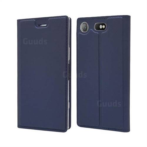 Ultra Slim Card Magnetic Automatic Suction Leather Wallet Case for Sony Xperia XZ1 Compact - Royal Blue