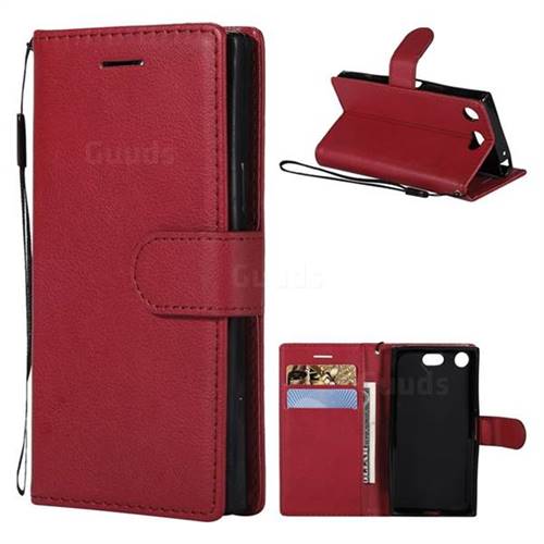 Retro Greek Classic Smooth PU Leather Wallet Phone Case for Sony Xperia XZ1 Compact - Red