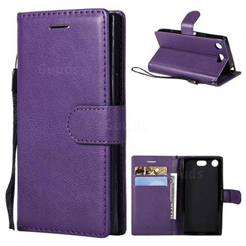 Retro Greek Classic Smooth PU Leather Wallet Phone Case for Sony Xperia XZ1 Compact - Purple