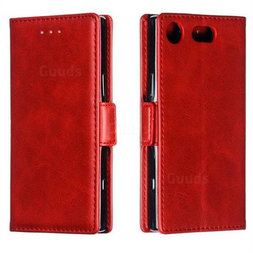 Retro Classic Calf Pattern Leather Wallet Phone Case for Sony Xperia XZ1 Compact - Red