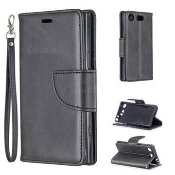 Classic Sheepskin PU Leather Phone Wallet Case for Sony Xperia XZ1 Compact - Black