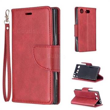 Classic Sheepskin PU Leather Phone Wallet Case for Sony Xperia XZ1 Compact - Red