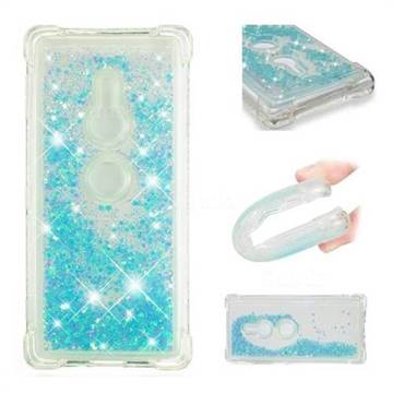 Dynamic Liquid Glitter Sand Quicksand TPU Case for Sony Xperia XZ2 - Silver Blue Star