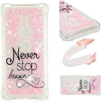 Never Stop Dreaming Dynamic Liquid Glitter Sand Quicksand Star TPU Case for Sony Xperia XZ2