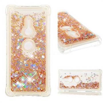 Dynamic Liquid Glitter Sand Quicksand Star TPU Case for Sony Xperia XZ2 - Diamond Gold