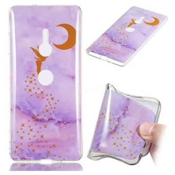 Elf Purple Soft TPU Marble Pattern Phone Case for Sony Xperia XZ2
