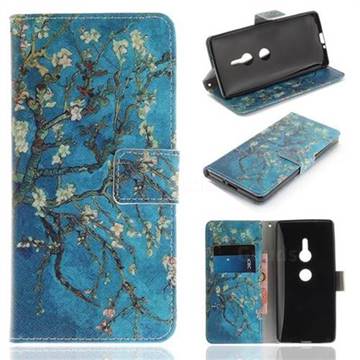 Apricot Tree PU Leather Wallet Case for Sony Xperia XZ2