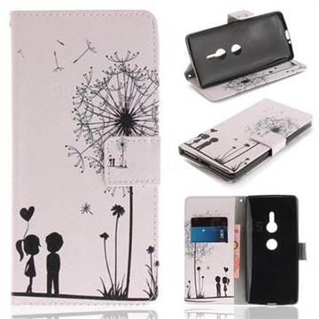 Couple Dandelion PU Leather Wallet Case for Sony Xperia XZ2