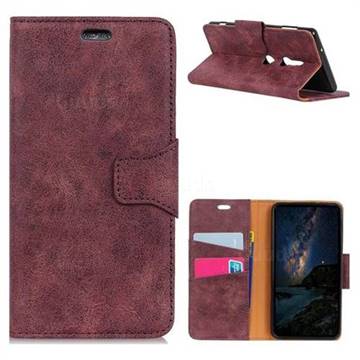 MURREN Luxury Retro Classic PU Leather Wallet Phone Case for Sony Xperia XZ2 - Purple