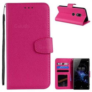 Litchi Pattern PU Leather Wallet Case for Sony Xperia XZ2 - Rose