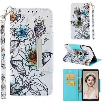 Fotus Flower Big Metal Buckle PU Leather Wallet Phone Case for Sony Xperia XZ2