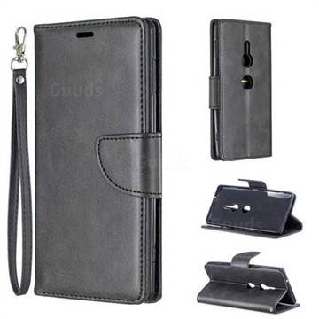 Classic Sheepskin PU Leather Phone Wallet Case for Sony Xperia XZ2 - Black