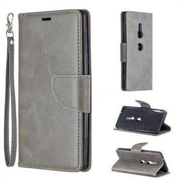 Classic Sheepskin PU Leather Phone Wallet Case for Sony Xperia XZ2 - Gray