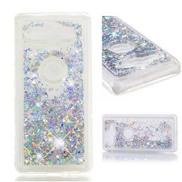 Dynamic Liquid Glitter Quicksand Sequins TPU Phone Case for Sony Xperia XZ2 Compact - Silver