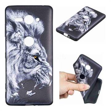 Lion 3D Embossed Relief Black TPU Cell Phone Back Cover for Sony Xperia XZ2 Compact