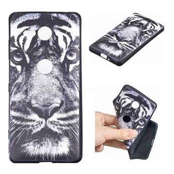 White Tiger 3D Embossed Relief Black TPU Cell Phone Back Cover for Sony Xperia XZ2 Compact