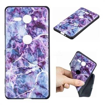 Marble 3D Embossed Relief Black TPU Cell Phone Back Cover for Sony Xperia XZ2 Compact