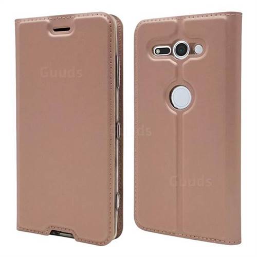 Ultra Slim Card Magnetic Automatic Suction Leather Wallet Case for Sony Xperia XZ2 Compact - Rose Gold