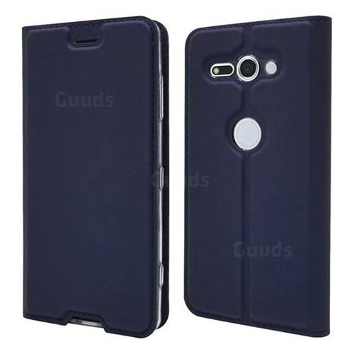 Ultra Slim Card Magnetic Automatic Suction Leather Wallet Case for Sony Xperia XZ2 Compact - Royal Blue