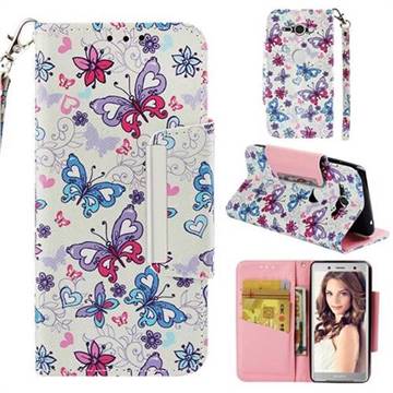 Colored Butterfly Big Metal Buckle PU Leather Wallet Phone Case for Sony Xperia XZ2 Compact