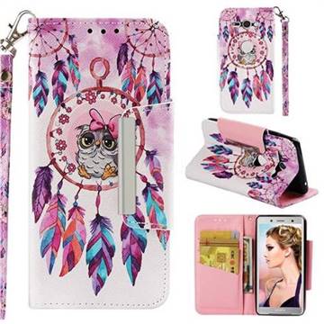 Owl Wind Chimes Big Metal Buckle PU Leather Wallet Phone Case for Sony Xperia XZ2 Compact