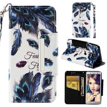 Peacock Feather Big Metal Buckle PU Leather Wallet Phone Case for Sony Xperia XZ2 Compact