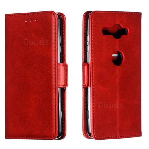 Retro Classic Calf Pattern Leather Wallet Phone Case for Sony Xperia XZ2 Compact - Red