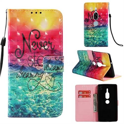 Colorful Dream Catcher 3D Painted Leather Wallet Case for Sony Xperia XZ2 Premium