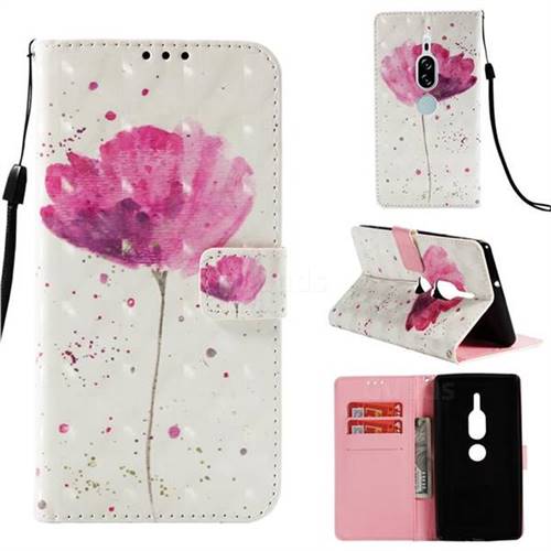 Watercolor 3D Painted Leather Wallet Case for Sony Xperia XZ2 Premium