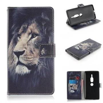 Lion Face PU Leather Wallet Case for Sony Xperia XZ2 Premium