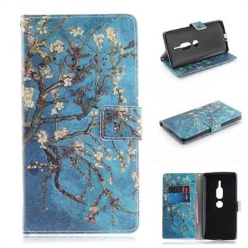 Apricot Tree PU Leather Wallet Case for Sony Xperia XZ2 Premium