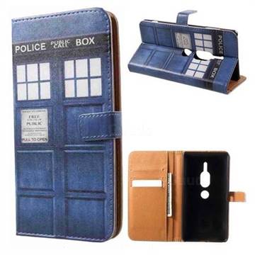 Police Box Leather Wallet Case for Sony Xperia XZ2 Premium