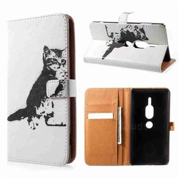Cute Cat Leather Wallet Case for Sony Xperia XZ2 Premium
