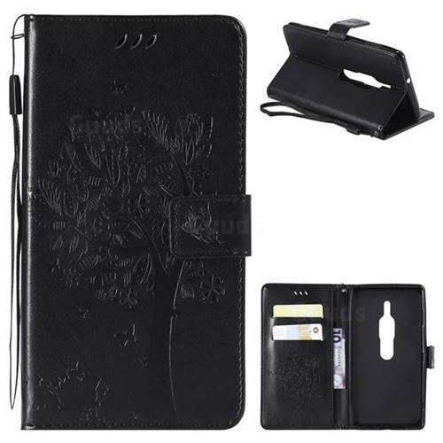 Embossing Butterfly Tree Leather Wallet Case For Sony Xperia Xz2