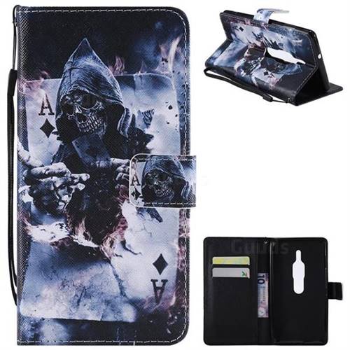 Skull Magician PU Leather Wallet Case for Sony Xperia XZ2 Premium