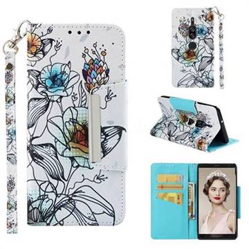Fotus Flower Big Metal Buckle PU Leather Wallet Phone Case for Sony Xperia XZ2 Premium