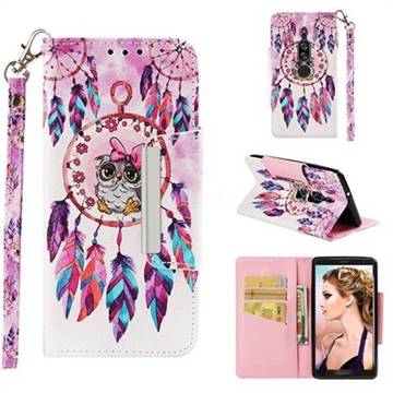 Owl Wind Chimes Big Metal Buckle PU Leather Wallet Phone Case for Sony Xperia XZ2 Premium