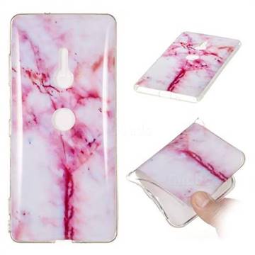 Red Grain Soft TPU Marble Pattern Phone Case for Sony Xperia XZ3
