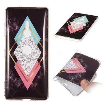 Black Diamond Soft TPU Marble Pattern Phone Case for Sony Xperia XZ3