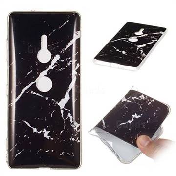 Black Rough white Soft TPU Marble Pattern Phone Case for Sony Xperia XZ3